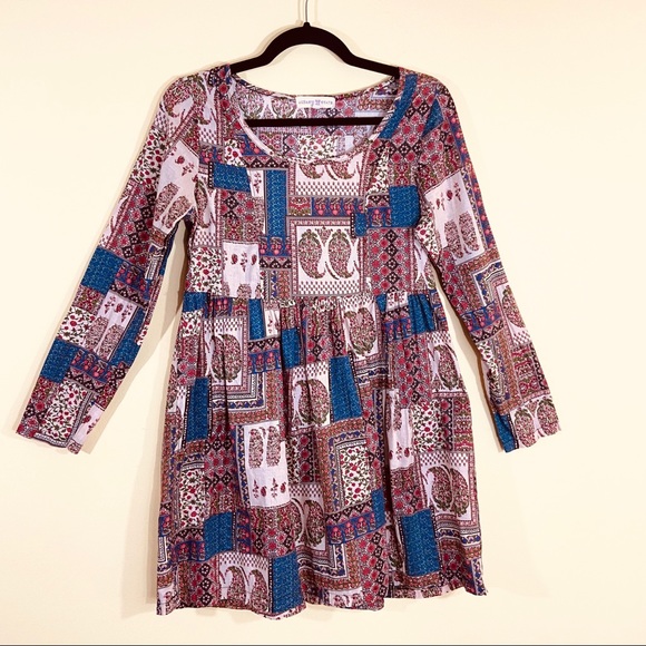 Altar'd State Dresses & Skirts - Altar’d State Boho Patchwork Print Mini Dress